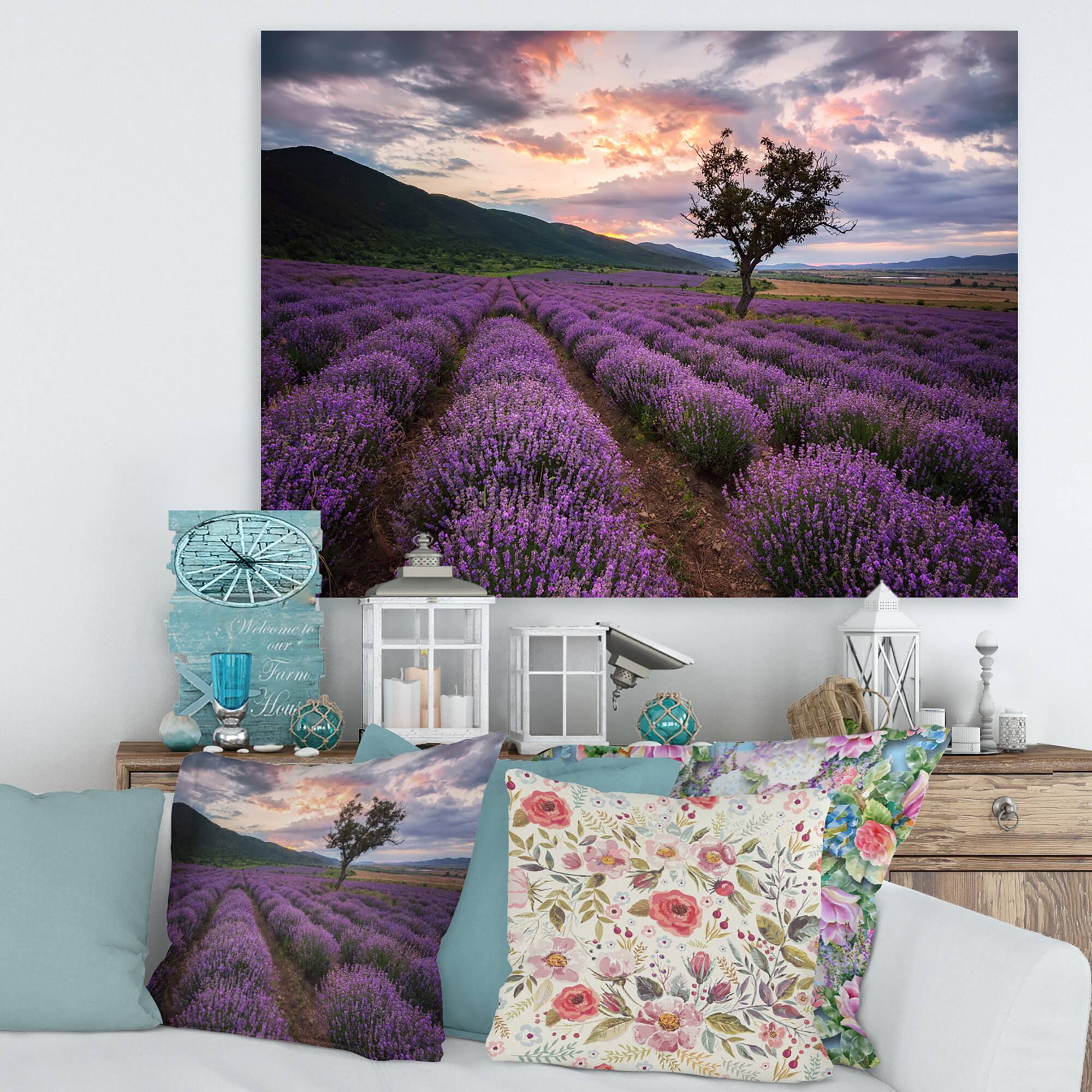Designart - Lavender Field At Dawn III